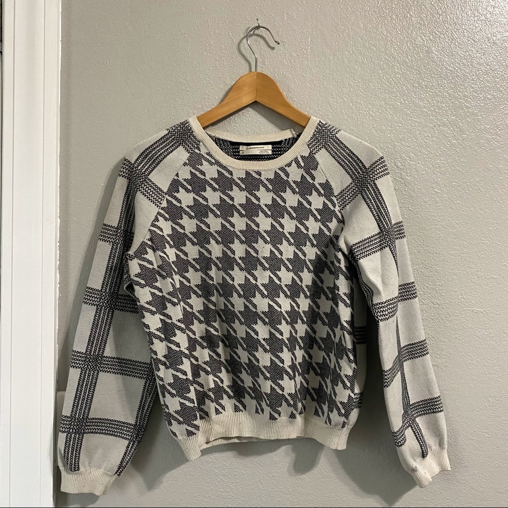Anthropologie Bailey Pullover Sweater - Houndstooth Size Small